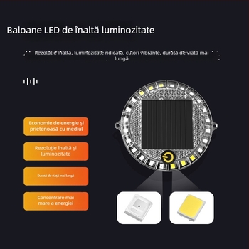 Lampa LED de avertizare solară rotundă, bază magnetică, instalare fără cabluri, 2W, 12V, pentru automobile, camioane, motociclete, mașini electrice și biciclete