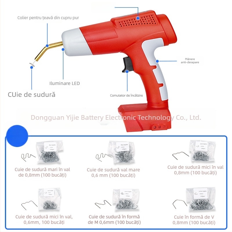PW05 Pistol portabil de sudură din plastic pentru reparații, compatibil cu bateria de 18-20V pentru scule electrice
