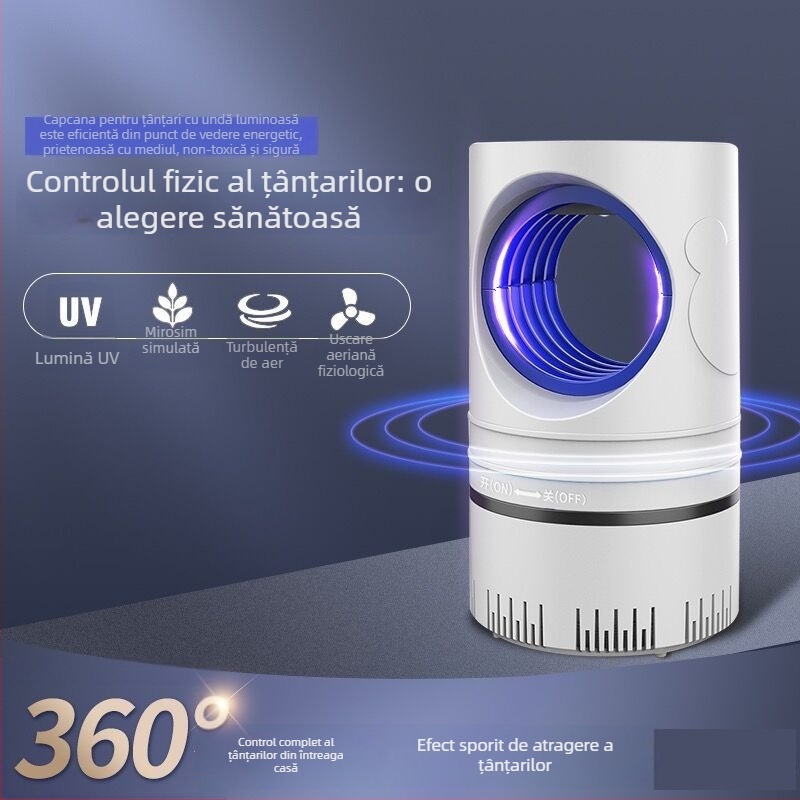 Lampa fotocatalitică pentru omorârea țânțarilor cu conductă de aspirație, model BLJ01, 5V, 5W