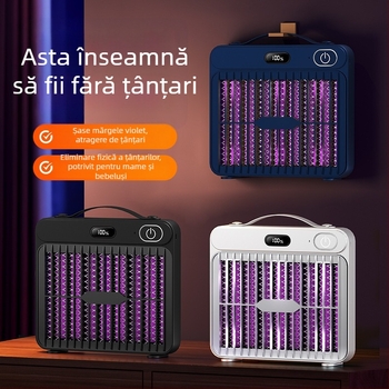 Lampă de omorâre a țânțarilor cu șoc electric, cu lumină UV, reîncărcabilă USB, potrivită pentru spații de până la 10 m²
