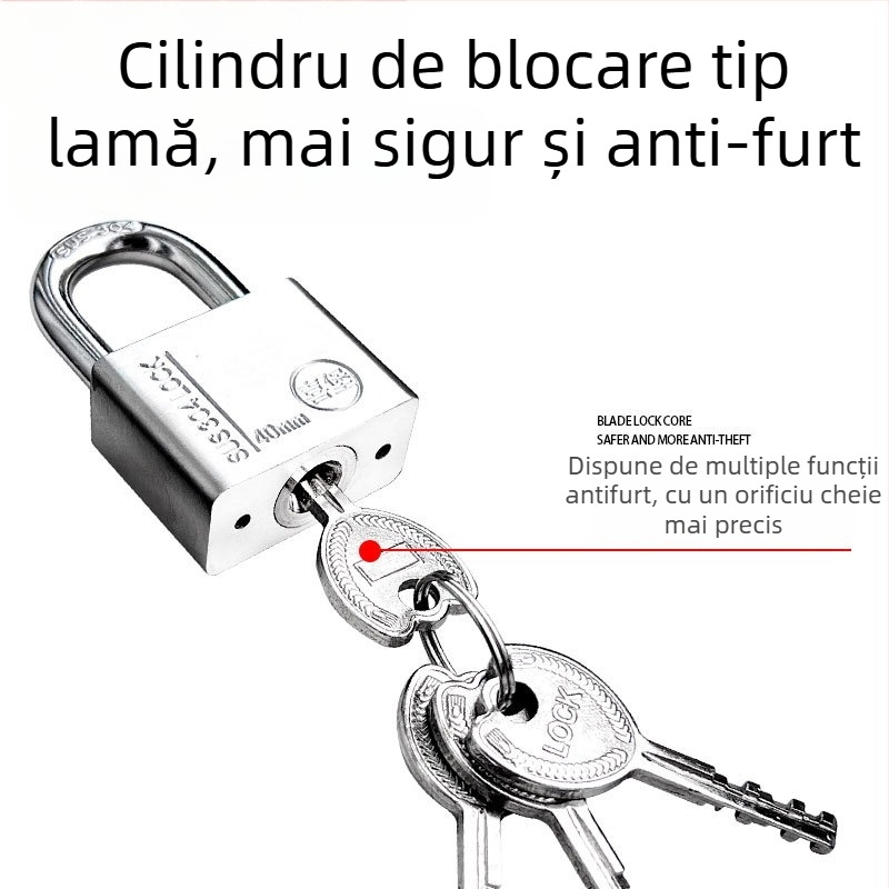 Lacăt din oțel inoxidabil 304 pentru exterior, lacăt robust pentru dulapuri electrice și cutii de contoare