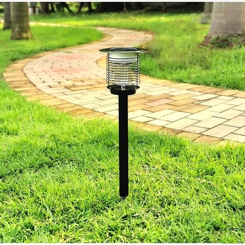 Lampa solară pentru eliminarea ţânţarilor, exterior – baterie încorporată 2001–2500 mAh, capcana LED pentru insecte, plasă din oțel inoxidabil, acoperire 41–60㎡, design fix