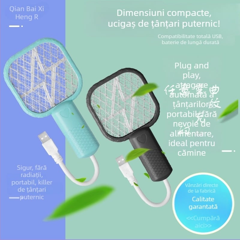 2 în 1 USB dispozitiv electric pentru țânțari și lampă, pentru uz casnic, LED, plasă din nichel-zinc-fier, carcasă ABS, potrivit pentru 21–30 m²