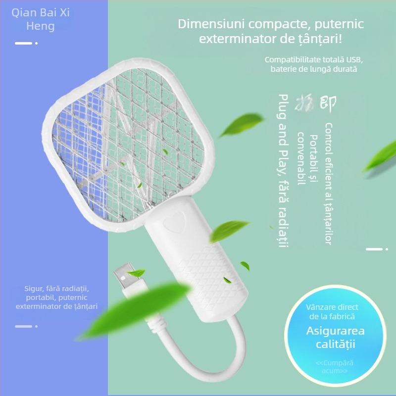 2 în 1 USB dispozitiv electric pentru țânțari și lampă, pentru uz casnic, LED, plasă din nichel-zinc-fier, carcasă ABS, potrivit pentru 21–30 m²