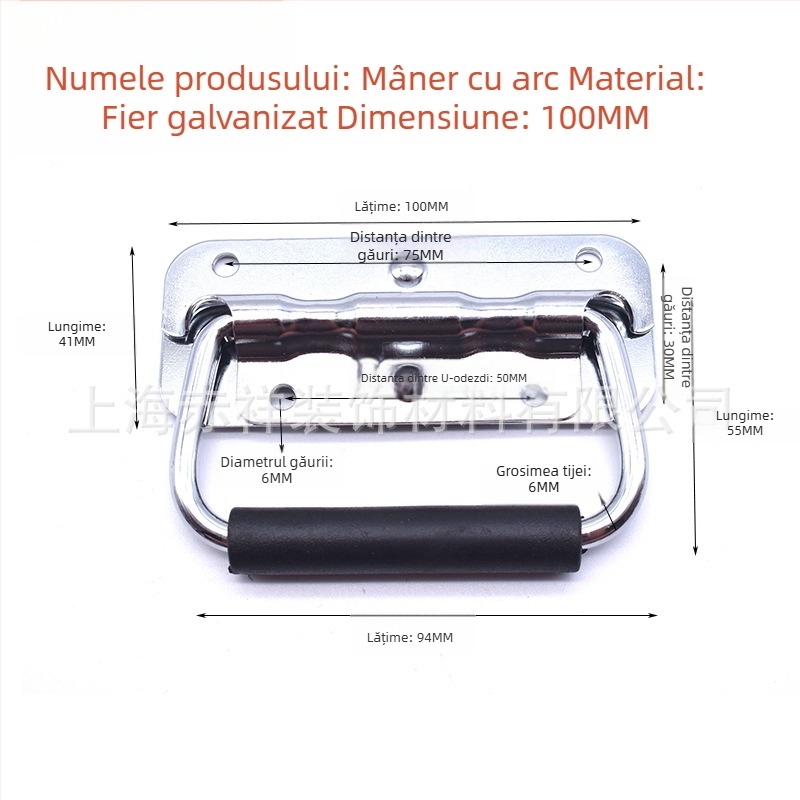 Mâner pliant din oțel inoxidabil 304 pentru șasiu industrial — rezistent la încărcări, mâner plat cu inel pentru cutii