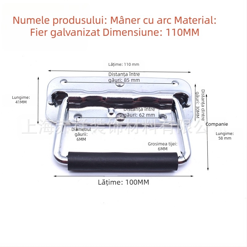 Mâner pliant din oțel inoxidabil 304 pentru șasiu industrial — rezistent la încărcări, mâner plat cu inel pentru cutii