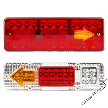 Lampa spate pentru tricicletă electrică cu stop, semnal LED de direcţie şi far de drum, 12–60V