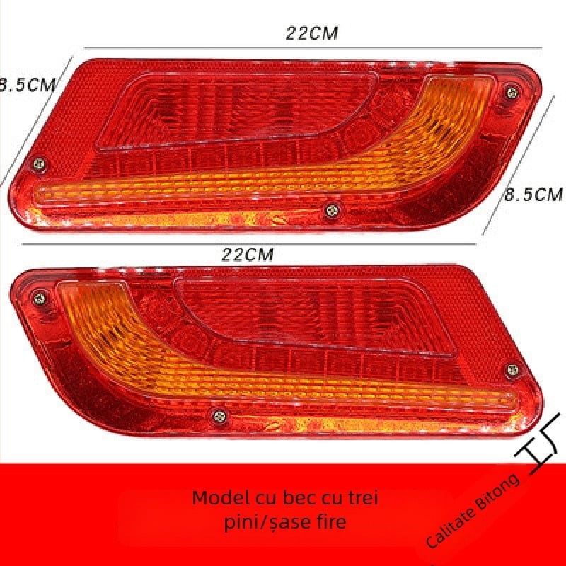Lampa spate pentru tricicletă electrică cu stop, semnal LED de direcţie şi far de drum, 12–60V