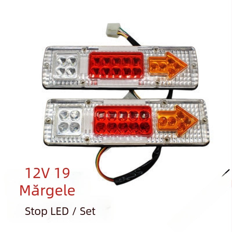 Lampa spate pentru tricicletă electrică cu stop, semnal LED de direcţie şi far de drum, 12–60V