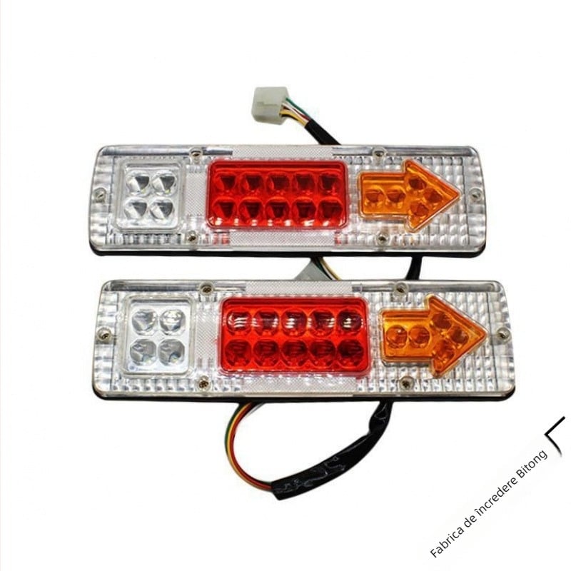 Lampa spate pentru tricicletă electrică cu stop, semnal LED de direcţie şi far de drum, 12–60V