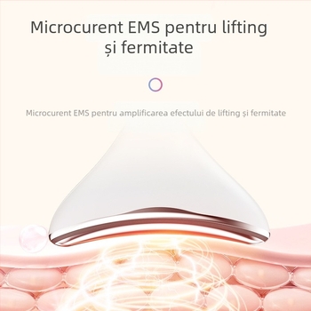 Dispozitiv de frumusețe pentru gât cu curent EMS – ridicare și fermitate, masaj cu vibrații, încălzire la temperatură constantă, model M5 pentru gât și față