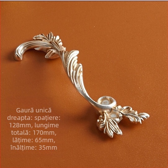 Mâner pentru sertar și ușă de dulap, în formă de fenix, din aliaj de zinc, stil european, model 361, finisaj antic