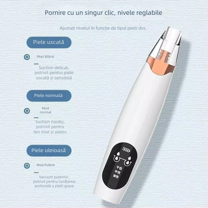 Dispozitiv de aspirare a punctelor negre, electric pentru uz casnic, model 5678, reglaj în 3 trepte