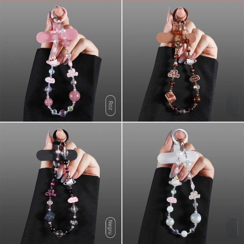 Șnur de telefon cu cristal și aliaj, electroplacare, cablu din oțel, cataramă metalică, stil feminin