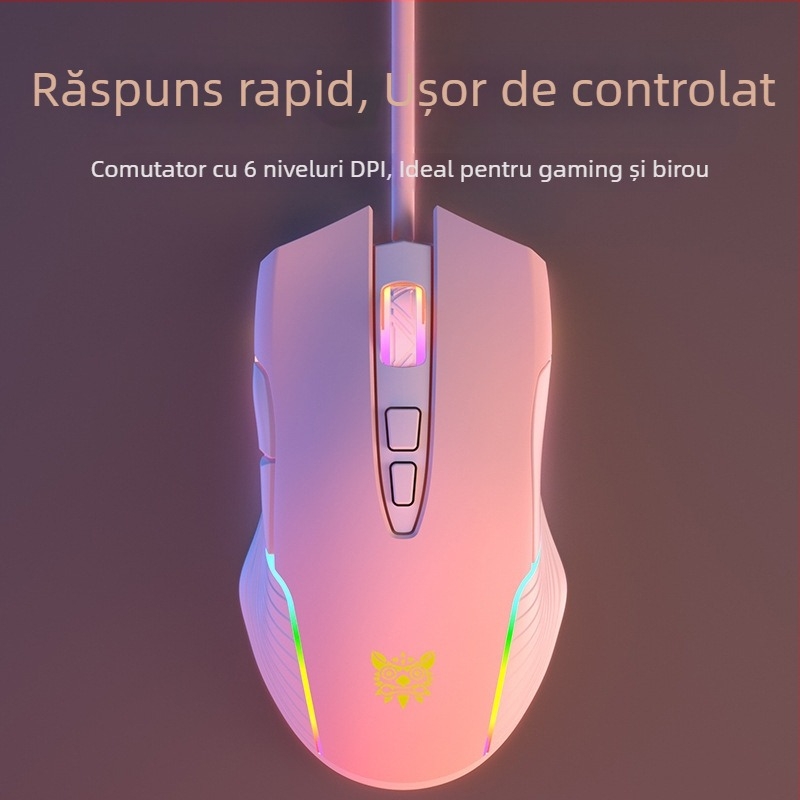 ONIKUMA cw905 mouse de gaming cu fir, USB, 6400 DPI, 7 butoane, reglaj DPI în 6 trepte, design ergonomic