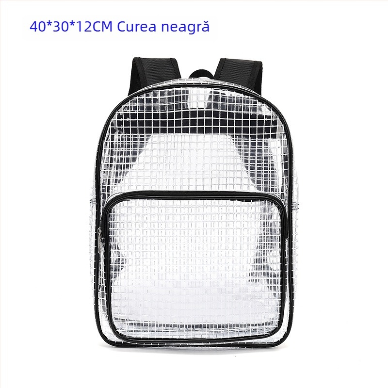 Rucsac PVC antistat cu plasă transparentă pentru călătorii de afaceri (Material: PVC; Model: Transparent; Stil: Călătorie de afaceri; Gen: Unisex; Utilizare: Călătorie de afaceri)
