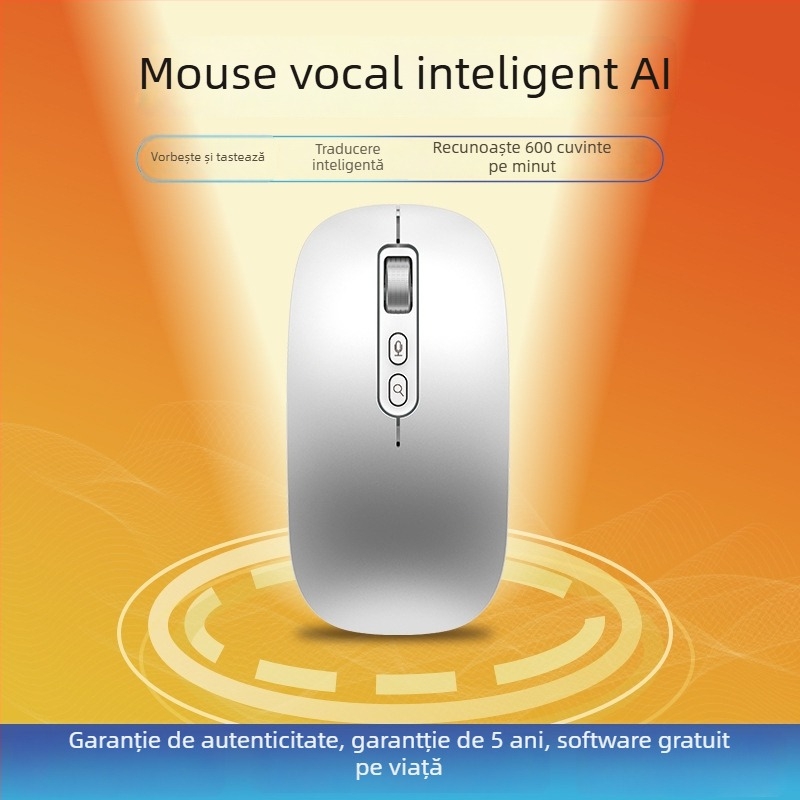 Mouse fără fir cu Bluetooth și modul dual 2.4G, DPI 4000, 5 butoane, încărcabil, design ergonomic