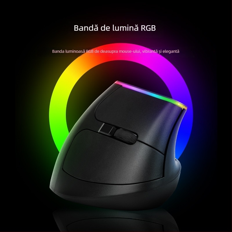M618C mouse vertical cu prindere laterală, 6 butoane, Bluetooth, optic