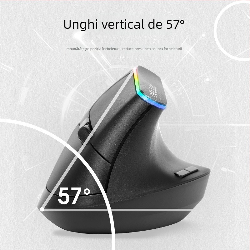 M618C mouse vertical cu prindere laterală, 6 butoane, Bluetooth, optic