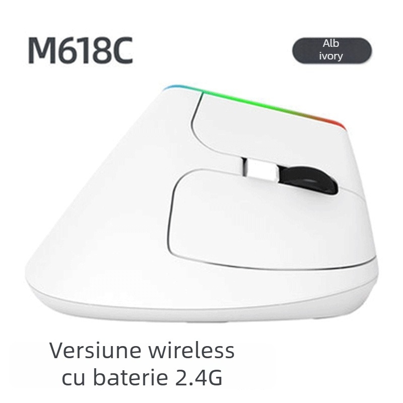 M618C mouse vertical cu prindere laterală, 6 butoane, Bluetooth, optic