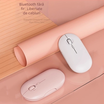 Mouse Bluetooth fără fir cu încărcare USB-C, Bluetooth 5.2 și mod dual 2.4G/Bluetooth, senzor optic 1600 DPI, 4 butoane