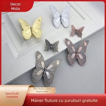 Mâner pentru uși de dulap și sertare, din aliaj de zinc, placare electrolitică, stil european, modelul 881