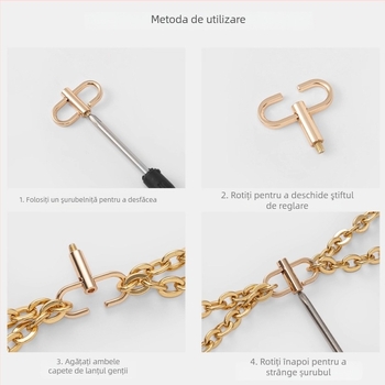 Extender pentru curea de geantă cu cataramă reglabilă, lanț subțire, accesoriu metalic; Yongxin Hardware, oțel de înaltă calitate, stil urban minimalist