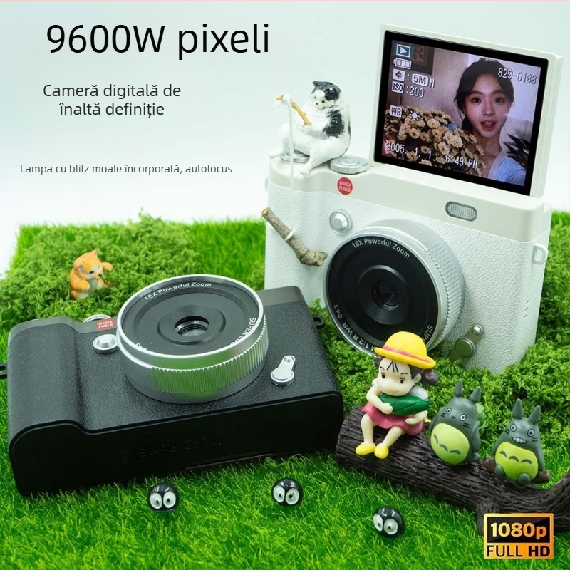 Aparat foto digital inteligent cu ecran pliabil, senzor CMOS 1/2.7 inch, 24 MP+, zoom optic 8x, LCD rotativ de 2.4 inch, USB 3.0