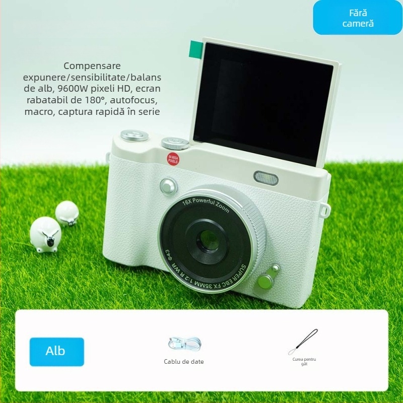 Aparat foto digital inteligent cu ecran pliabil, senzor CMOS 1/2.7 inch, 24 MP+, zoom optic 8x, LCD rotativ de 2.4 inch, USB 3.0