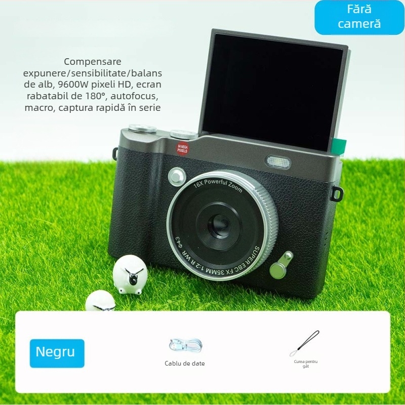 Aparat foto digital inteligent cu ecran pliabil, senzor CMOS 1/2.7 inch, 24 MP+, zoom optic 8x, LCD rotativ de 2.4 inch, USB 3.0