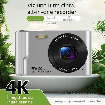 Aparat foto digital M13 cu zoom optic 16x, ecran LCD de 2,8 inch, suport 4K, senzor CCD, MicroSD card