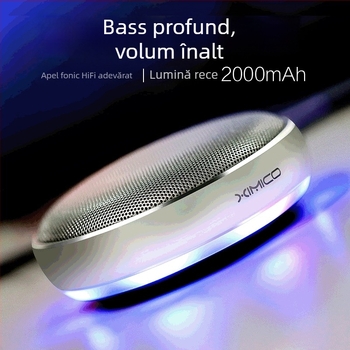 Boxă Bluetooth wireless cu carcasă metalică, portabilă, compactă (Bluetooth 5.0; răspuns în frecvență 100 Hz–20 kHz; putere nominală 5 W; baterie încorporată 2000–4000 mAh; rază de acțiune ≥20 m)