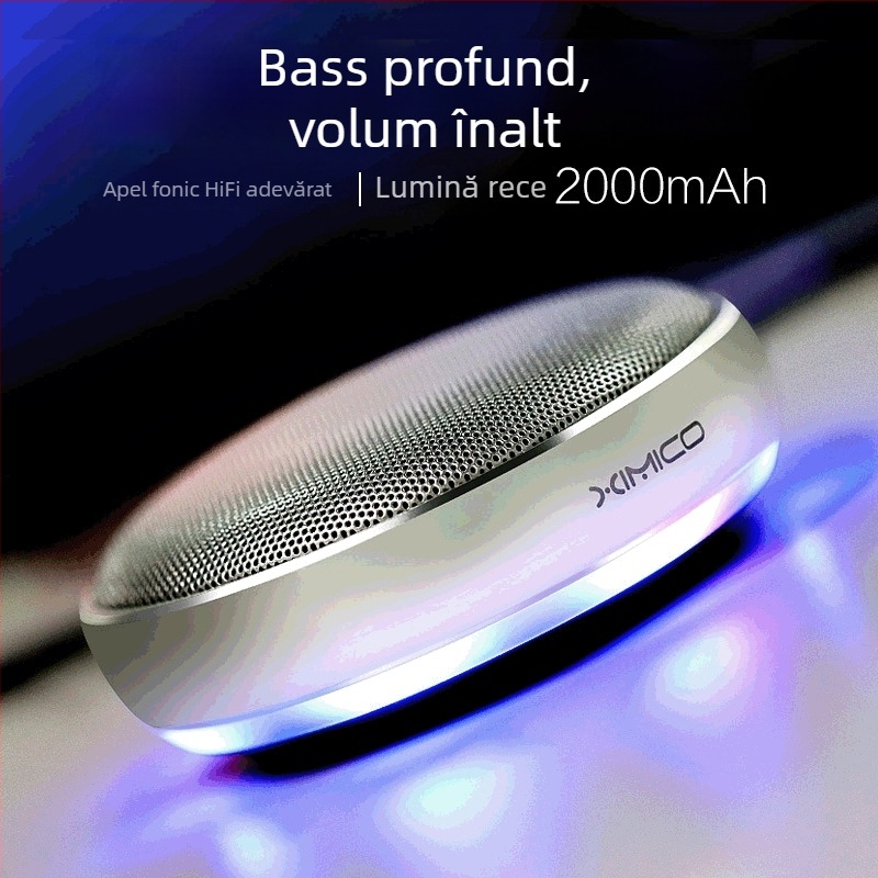 Boxă Bluetooth wireless cu carcasă metalică, portabilă, compactă (Bluetooth 5.0; răspuns în frecvență 100 Hz–20 kHz; putere nominală 5 W; baterie încorporată 2000–4000 mAh; rază de acțiune ≥20 m)