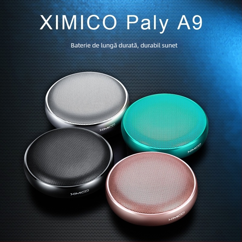 Boxă Bluetooth wireless cu carcasă metalică, portabilă, compactă (Bluetooth 5.0; răspuns în frecvență 100 Hz–20 kHz; putere nominală 5 W; baterie încorporată 2000–4000 mAh; rază de acțiune ≥20 m)