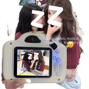 Aparat digital cu două camere pentru studenți, înaltă definiție, corp din plastic, fără zoom optic, fără stabilizare a imaginii