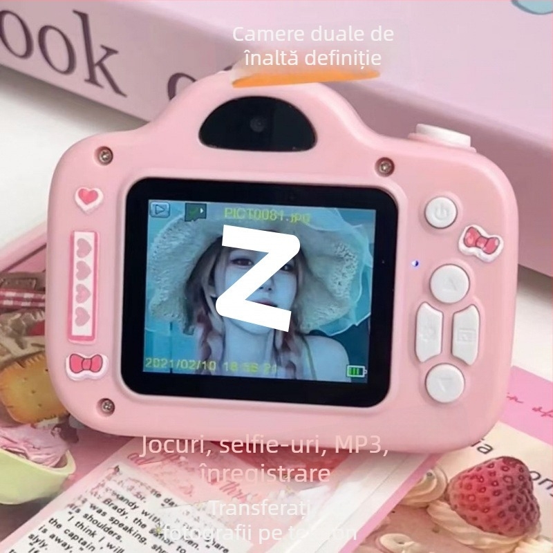 Aparat digital cu două camere pentru studenți, înaltă definiție, corp din plastic, fără zoom optic, fără stabilizare a imaginii