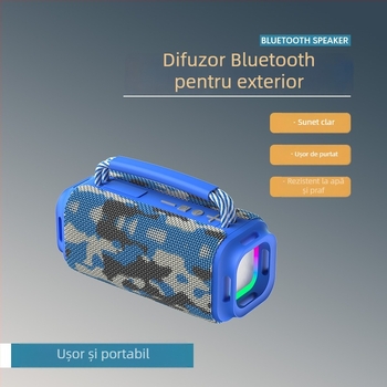 Difuzor Bluetooth portabil pentru exterior, 15W, IPX5, Bluetooth 5.3, 100Hz-20kHz, baterie 1200–2000mAh