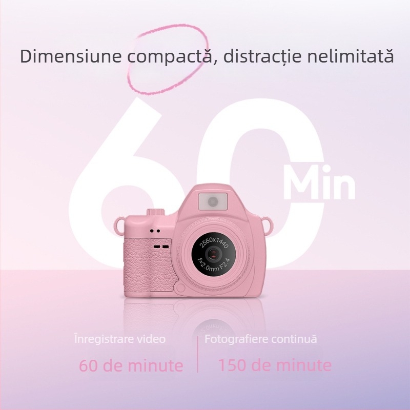 Cameră digitală mirrorless retro, 2K, model Q161, ecran LCD 1,47 inch, card TF, înregistrare video și fotografiere