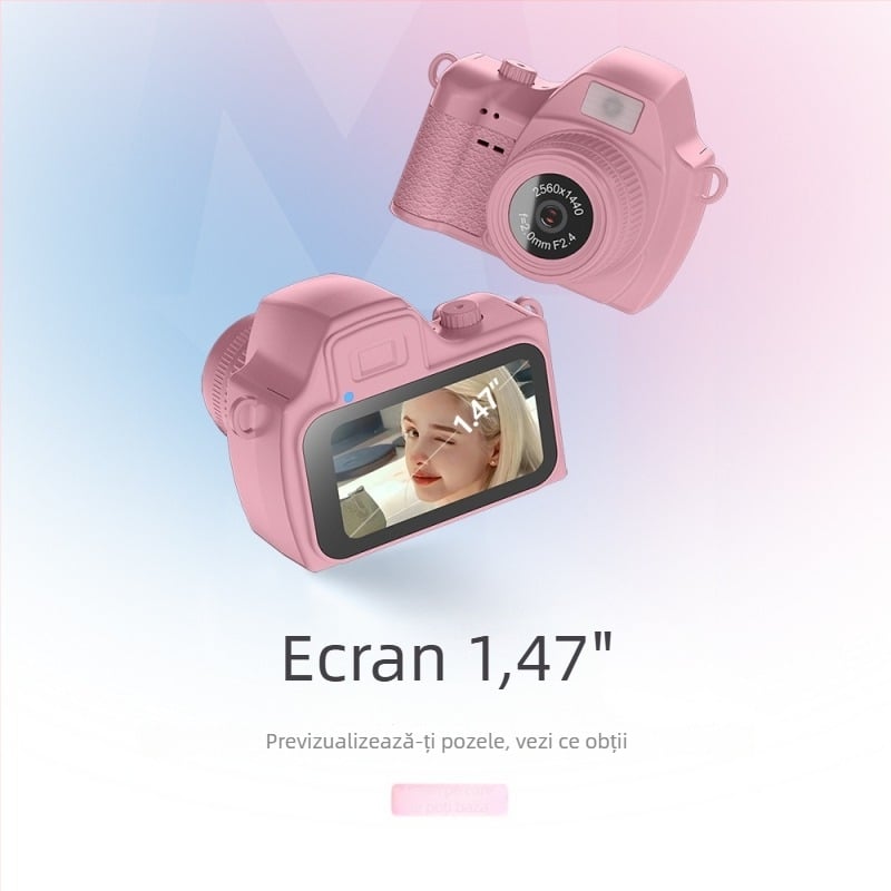 Cameră digitală mirrorless retro, 2K, model Q161, ecran LCD 1,47 inch, card TF, înregistrare video și fotografiere
