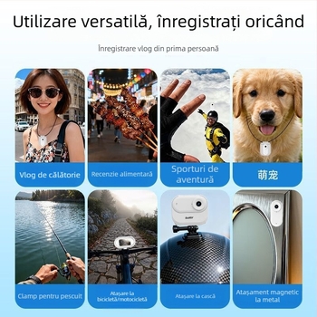 Cameră inteligentă pentru sport cu CCD 1/2.5 inch, 12 MP, zoom optic 3x, zoom digital 5x și ecran LCD de 2.7 inch pentru vlogging