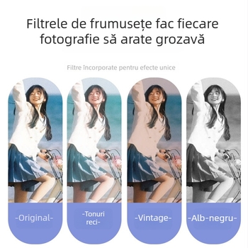 Aparat foto digital CCD cu ecran dublu pentru studenți – obiectiv retro cu periscop, senzor CMOS 8MP, zoom optic 8x, rezoluție 1280×1024 HD, TF card storare