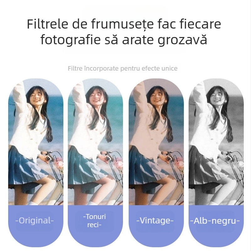 Aparat foto digital CCD cu ecran dublu pentru studenți – obiectiv retro cu periscop, senzor CMOS 8MP, zoom optic 8x, rezoluție 1280×1024 HD, TF card storare