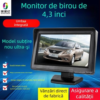 Display LCD pentru mașină, monitor de birou, rezoluție 480x272, intrare AV, model 4.3