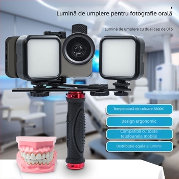 Lumină LED de umplere intraorală, lampă portabilă pentru fotografia dentară, 800 Lux la 0,3 m, 5V 1A, 3.2W, baterie încorporată
