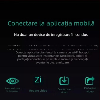Camera de bord auto cu trei ecrane și panoramă 360°, rezoluție 4K, fotografii 5 MP, ecran de 2,5 inch
