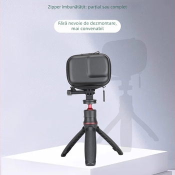 Geantă Shadowstone pentru camere compatibile cu DJI Action 5 Pro/4/3 și GoPro 13/12 — material PU, impermeabil, rezistentă la uzură, culoare solidă, geantă clutch