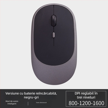 Mouse de birou wireless silențios pentru laptop, 1600 DPI, 4 butoane, USB, Bluetooth 2.4GHz, rază de acțiune 10 m