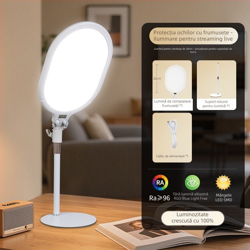 Lampa LED de completare pentru birou pentru streaming live și videoconferințe — 15W, 5V, personalizabilă, design cu panou plat