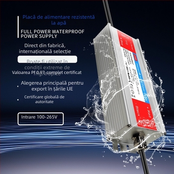 Sursă de alimentare cu carcasă din aluminiu, impermeabilă — putere înaltă, 500 g, potrivită pentru iluminare LED, panouri publicitare și electronice marine