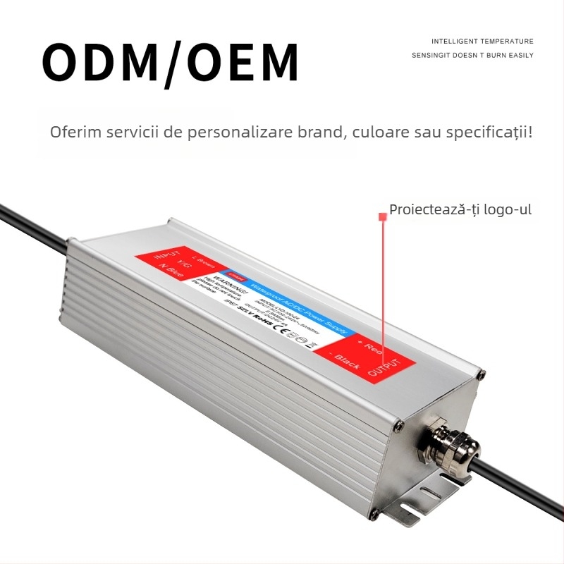 Sursă de alimentare cu carcasă din aluminiu, impermeabilă — putere înaltă, 500 g, potrivită pentru iluminare LED, panouri publicitare și electronice marine